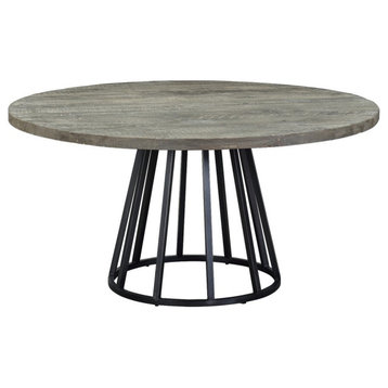 Knox 60" Round Dining Table, Storm Gray Reclaimed Wood