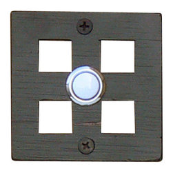 HawkHillHardware - Lattice Bell Plate With Button, Wrought Iron - Doorbells And Chimes