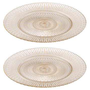 Glass Charger Glass Plate, 13", Set of 2