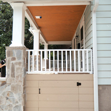 New Front Porch, Stones, Railing and New Stairs