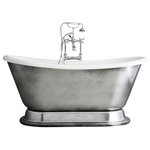 The Tub Studio - 'Christoforo'  Acrylic French Bateau Tub Package With Aged Chrome Exterior, 59" - Product Details