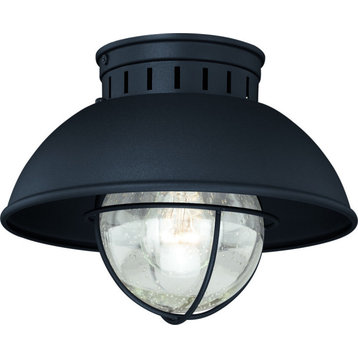 Harwich 10" Outdoor Flush Mount Ceiling Light Textured Black