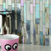Matchstix Random Sized Glass Mosaic Tile, Blue/Pink