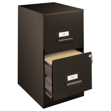 Pemberly Row 2-Drawer Traditional Metal Manager's Vertical File Cabinet in Black