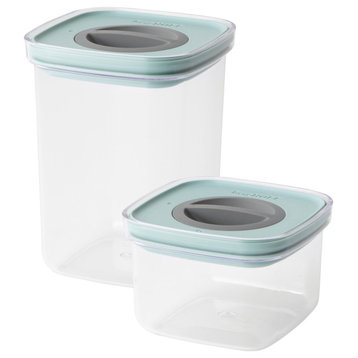 Leo 2 Pc Smart Seal Food Container Set, Green