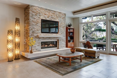 Living room - contemporary living room idea in Atlanta