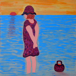 La petite fille au sac a main, 18 x 24 in, sold - Paintings