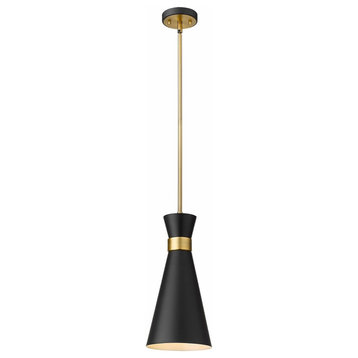 1 Light Pendant in Linear Style - 8 Inches Wide by 16.75 Inches High-Matte