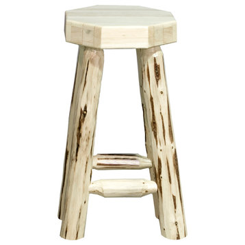 Montana Counter Height Backless Bar Stool, Clear Lacquer Finish