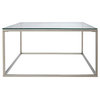 Ernest Glass Coffee Table With Metal Frame, Square