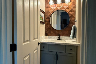 Example of a minimalist powder room design in Miami