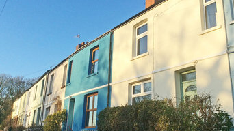 External Wall Insulation on row of terraced houses in Penarth, South Wales