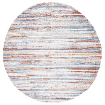 Safavieh Berber Shag Collection BER565A Rug, Blue Rust/Ivory, 7' X 7' Round
