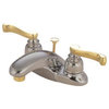 Two Handle 4" Centerset Lavatory Faucet with Brass Pop-up KB8629FL