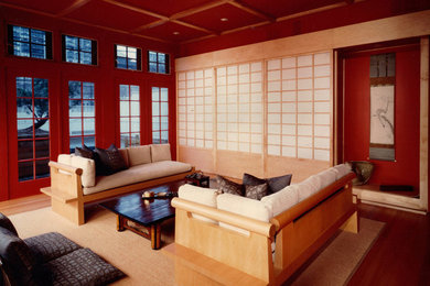 Inspiration for an asian living room remodel in Chicago