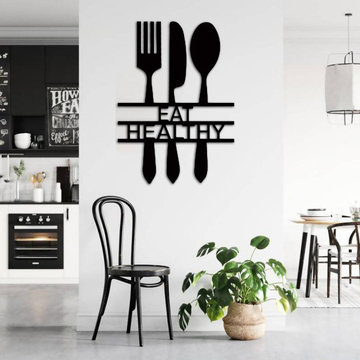 Eat Healthy quoted wall hanging