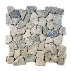 Grey Flat Natural Stone Mosaic Tile - Mosaic Tile
