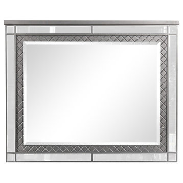 Livorno 49" W x 40" H Rectangle Framed Gunmetal Gray Dresser Mirror