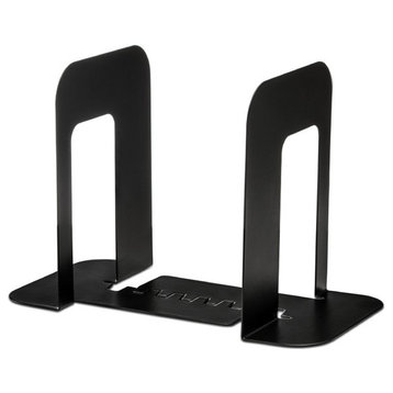 YBM Home Black Heavy Duty Metal Bookend for Office Shelves and Desk