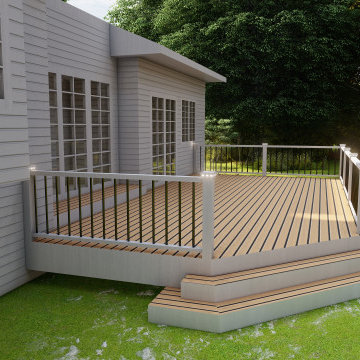 Trex Enhance Natural Toasted Sand with Trex Transcend Cocktail Railings