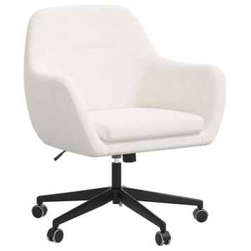 Upholstered Office Arm Chair, Zuma White
