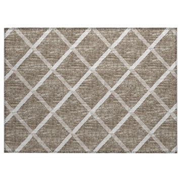 Indoor/Outdoor Chantille ACN140 Taupe Washable 1'8" x 2'6" Rug
