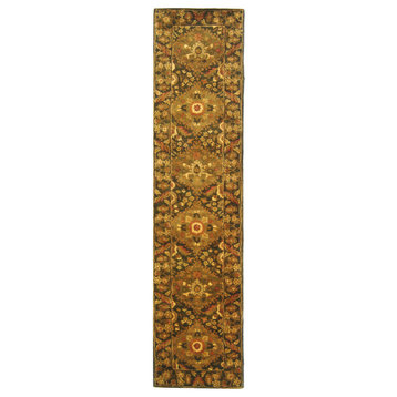Safavieh Antiquity Collection AT57 Rug, Olive, 2'3"x10'