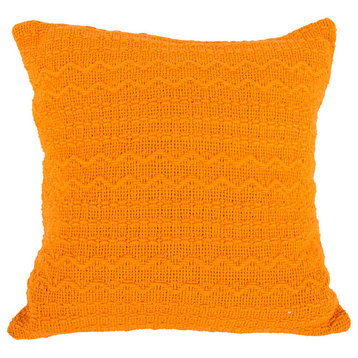 100% Cotton Knit Pillow II, Set of 2, Orange