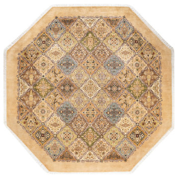 Sangli, One-of-a-Kind Hand-Knotted Area Rug Yellow, 8'1"x8'1"