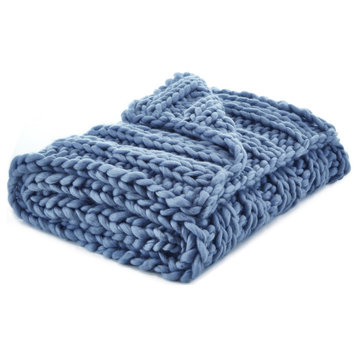 Jamilah Channel Knit Throw, Light Blue, 40"x60"