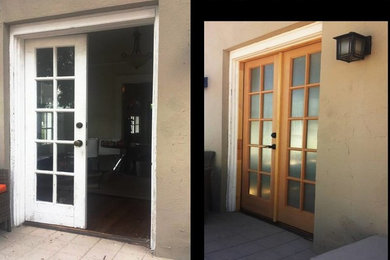 Replacing old French doors with new ones