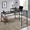 Furniture of America Washall Industrial Wood Computer Desk with USB in Gray