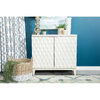 Coaster Contemporary Wood Accent Cabinet with Carved Door in White
