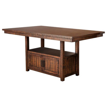 Furniture of America Beverly Wood Rectangle Counter Height Table in Dark Oak