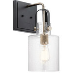 Kichler - Kichler Kitner 16.5" 1 Light Wall Sconce, Polished Nickel - Generously sized choices make Kitner a standout collection in kitchens, baths, living spaces " anywhere you want to add an updated industrial feel to a room. The mixed finishes on the arms, sockets and subtle details contrast beautifully with the clear glass shades.