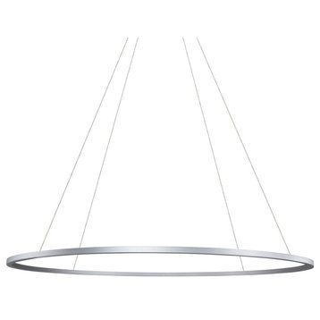 72" Tania ETL Certified Integrated LED Circular Adjustable Chandelier, Silver