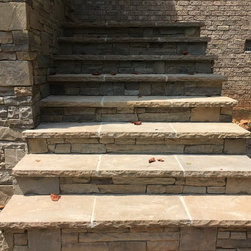 Pattern Cut Flagstone, Buff Treads - Landscaping Stones And Pavers