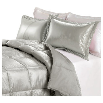 PUFF Packable Down Indoor/Outdoor Water Resistant Comforter, Silver, Full/Queen