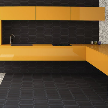 Platinum, Gold, Glass, Mother of Pearl and decorated tiles