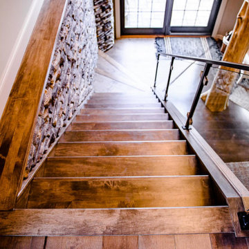 Modern Rustic Luxury Finished Basement in Richfield, Ohio
