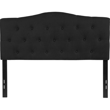 Cambridge Tufted Upholstered Full Size Headboard in Black Fabric
