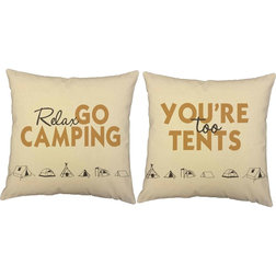 Contemporary Decorative Pillows Camping Throw Pillows, Set of 2