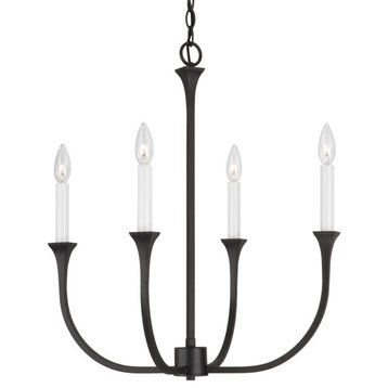Capital Lighting 452341 Decklan 4 Light 21"W Taper Candle Style - Black Iron