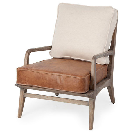 Harman Fabric Seat With Solid Wood Frame Accent Chair