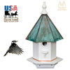 Woodpecker Birdhouse, Azek Vinyl/Patina Copper Roof Bird House