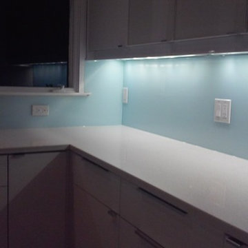 Kitchen backsplash - light blue