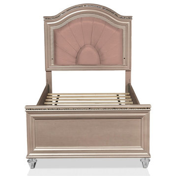 FOA Devado 3-Piece Rose Gold Solid Wood Bedroom Set - Twin + 2 Nightstands