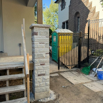 New Credit Valley Natural Stone Masonry Piers Backyard