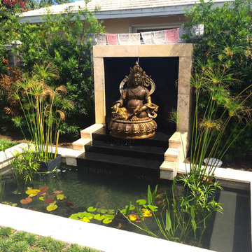 Zen Water Feature With Small Pond in Boca Raton, Florida