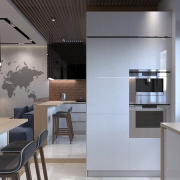 The interior of the apartment in the residential complex "Park Lakes", in Kiev,